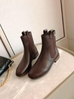 Chanel Ankle Boots With Elastic Side Panels Brown - Image 9