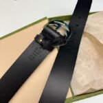 Gucci Leather Belt With Gold Interlocking G 4Cm - Image 8