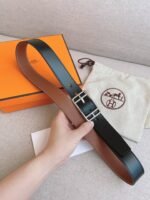 Hermes Quentin Reversible Belt Brown Rectangle Buckle 32Mm - Image 6