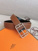 Hermes Quentin Reversible Belt Brown Rectangle Buckle 32Mm - Image 5