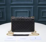 Saint Laurent Envelope Small In Quilted Grain De Poudre Embossed Leather Gold Black 21Cm 600195Bow911000 - Image 3