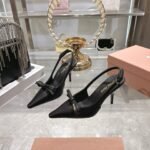 Miu Miu Leather Slingback Pumps With Bow Black 5I474E 79N F0002 F 105 - Image 4