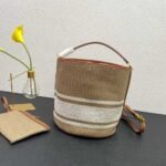 Celine 16 Bucket Bag In Textile With Print And Smooth Beige Tan 25Cm 1955720Jb 02Et - Image 4