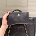 Chanel Small Shopping Bag Gold Tone Metal Black 33Cm As3257 B13839 94305 - Image 8