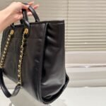 Chanel Small Shopping Bag Gold Tone Metal Black 33Cm As3257 B13839 94305 - Image 5