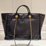 Chanel Small Shopping Bag Gold Tone Metal Black 33Cm As3257 B13839 94305 - Image 4