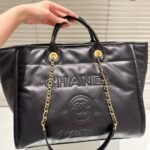 Chanel Small Shopping Bag Gold Tone Metal Black 33Cm As3257 B13839 94305 - Image 3