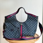 Gucci Giglio Large Tote Bag Blue And White Gg Denim 60Cm ‎853971 Faffq 8864 - Image 2