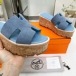 Hermes Eze 30 Sandal Bleu Grignon H232150Z Dj370 - Image 6