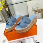 Hermes Eze 30 Sandal Bleu Grignon H232150Z Dj370 - Image 2