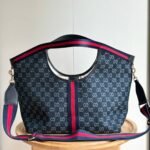 Gucci Giglio Large Tote Bag Blue And White Gg Denim 60Cm ‎853971 Faffq 8864 - Image 4