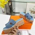 Hermes Eze 30 Sandal Bleu Grignon H232150Z Dj370 - Image 4