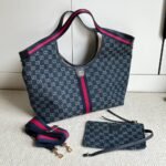 Gucci Giglio Large Tote Bag Blue And White Gg Denim 60Cm ‎853971 Faffq 8864 - Image 3
