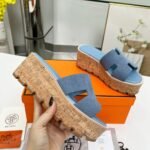 Hermes Eze 30 Sandal Bleu Grignon H232150Z Dj370 - Image 3