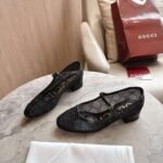 Gucci Women Gg Crystal Ballet Flat Black Mesh 835809 Faeq0 1046 - Image 5