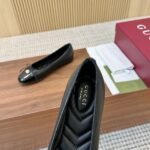 Gucci Women Ballet Flat With Double G Black Leather ‎835805 Bnc80 1000 - Image 6