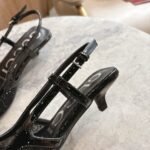 Gucci Women Gg Crystal Slingback Pump Black Mesh ‎840728 Faeq0 1046 - Image 6