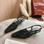 Gucci Women Gg Crystal Slingback Pump Black Mesh ‎840728 Faeq0 1046 - Image 4