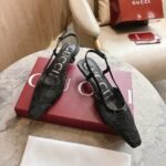 Gucci Women Gg Crystal Slingback Pump Black Mesh ‎840728 Faeq0 1046 - Image 3