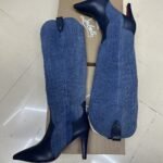 Christian Louboutin Santia Botta 85 Boots Denim Blue 32405166603 - Image 4