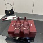 Gucci Women Horsebit Ballet Flat Rosso Ancora Red Mesh ‎835077 Faeqz 6207 - Image 3