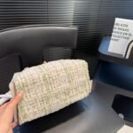 Chanel 25 Small Handbag Tweed And Gold Tone Metal Khaki 26Cm As5293 B21178 Nr774 - Image 7