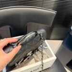 Chanel Small Flap Bag With Top Handle Silver Tone Metal Black 19Cm As5555 B20557 94305 - Image 4