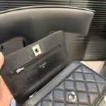 Chanel Small Flap Bag With Top Handle Silver Tone Metal Black 19Cm As5555 B20557 94305 - Image 5