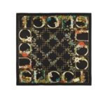 Gucci Print Silk Twill Carré Animal And Floral Black 90Cm 777353 3G001 1000