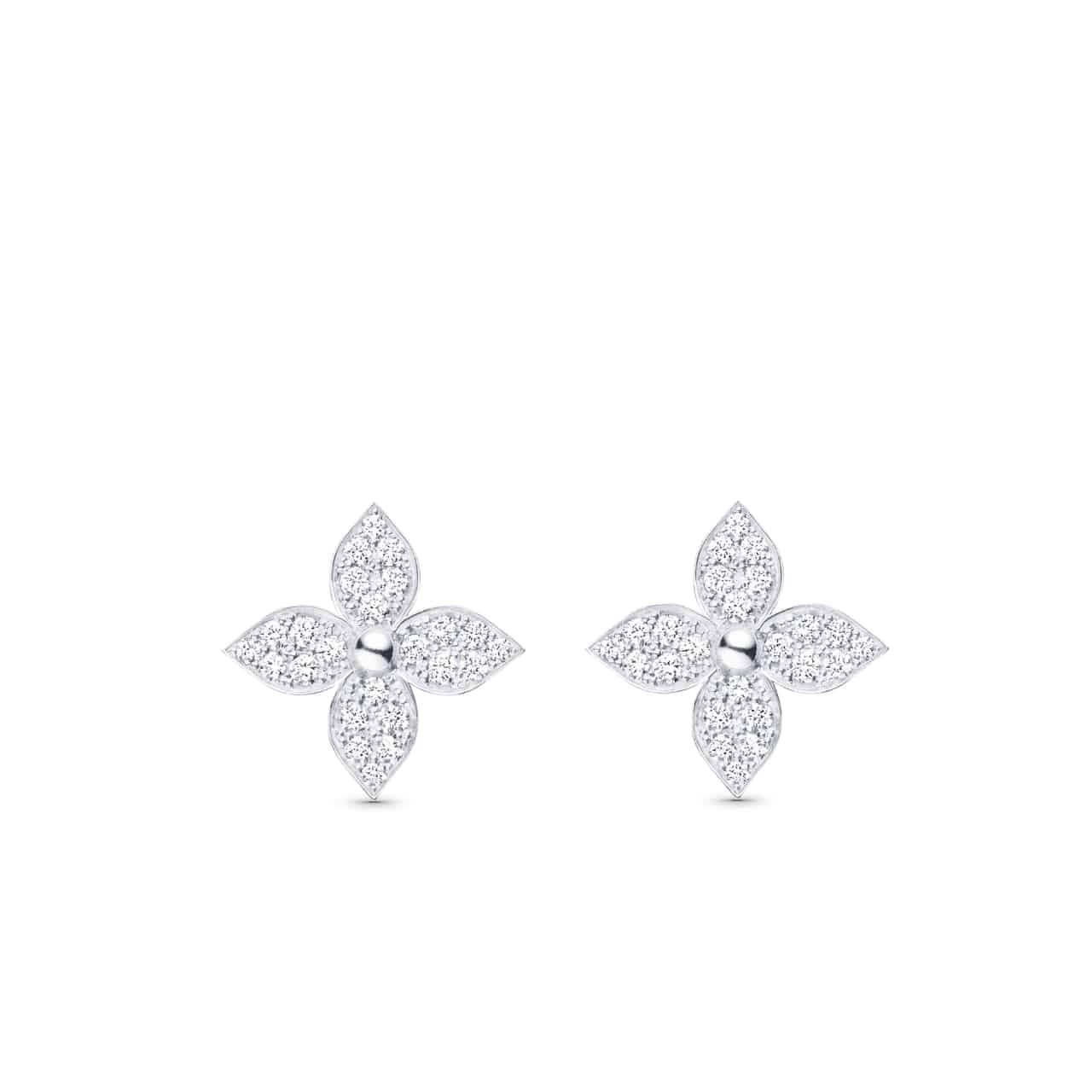 105-4 Louis Vuitton Idylle Blossom Stud Earings White Q96966 - Image 1