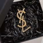 Saint Laurent Ysl Brooch Gold - Image 2