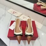 Valentino Bepointy Slingback Pumps Ivory And Tobacco 6W2S0Ll3Yea Cvm - Image 3