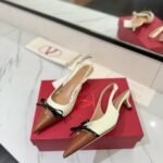 Valentino Bepointy Slingback Pumps Ivory And Tobacco 6W2S0Ll3Yea Cvm - Image 5