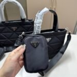 Prada Re Nylon Padded Tote Bag Black 23Cm 1Bg373 Rdjn F0002 O1O - Image 3