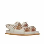 Valentino Garavani Rockstud Flat Sandal In Nappa Leather For Woman In White