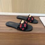 Louis Vuitton X Takashi Murakami Lily Flat Mule Black - Image 2
