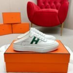 Hermes Keep Sneaker Blanc And Vert Bouteille H251913Zh14400 - Image 2