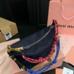 Miumiu Gabardine Pouch Indigo And Amaranth 18Cm 5Ne841 2Ia7 F04Gm - Image 4