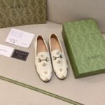 Gucci Jordaan Embroidered Leather Loafer White 505281 D3V00 9022 - Image 2