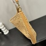 Saint Laurent Oxalis In Raffia Crochet And Leather Vintage Brown 41Cm 773984Gaaeb9718 - Image 6