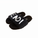 Fendi Fleece Slippers Black