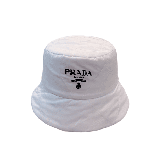 13-1-9-2 Prada Padded Renylon Bucket Hat White - Image 1