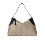 Gucci Gg Emblem Large Shoulder Bag Beige And Dark Brown 31Cm ‎815217 Fad6L 9741
