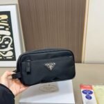 Prada ReNylon and Saffiano Leather Travel Black 22Cm - Image 2