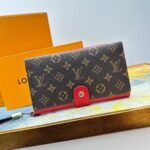 Louis Vuitton Horizontal Wallet Monogram Brown And Red 20Cm - Image 2