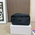 Prada ReNylon and Saffiano Leather Travel Black 22Cm - Image 7