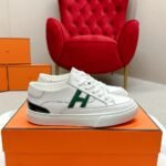 Hermes Deep Sneaker Blanc And Vert Bouteille H251837Zh14400 - Image 2