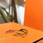 Hermes Mini Pop H Pendant Necklace Black And Gold - Image 5