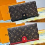 Louis Vuitton Horizontal Wallet Monogram Brown And Red 20Cm - Image 10