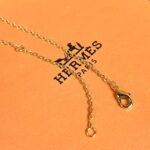 Hermes Mini Pop H Pendant Necklace Black And Gold - Image 6